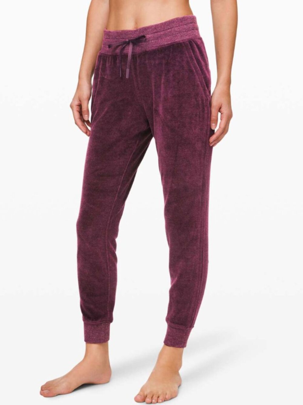 Lululemon Warm Down Jogger *Velour Heathered Arctic Plum sweatpants 2 velvet